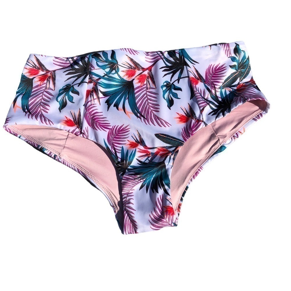 New - ALYNED Reversible Bikini Bottom - Tropical Floral Print - Size Small